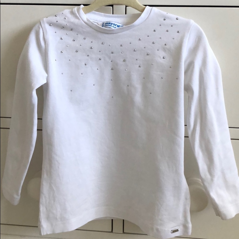 Mayoral white sparkle long sleeve
